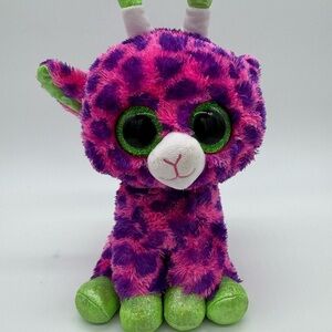 Ty Plush Giraffe Gilbert- Purple and Green 2017 Retired